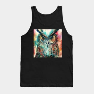 Great Horned Owl Digital Painting Tank Top